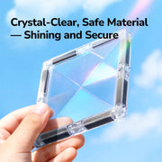 Mideer 50-piece clear diamond magnetic tile held against light