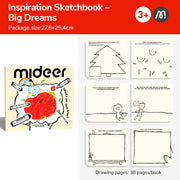 Mideer Big Dreams Inspiration Sketchbook cover and page layout