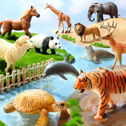 Mideer Farm Animal Figures in a farm play scene