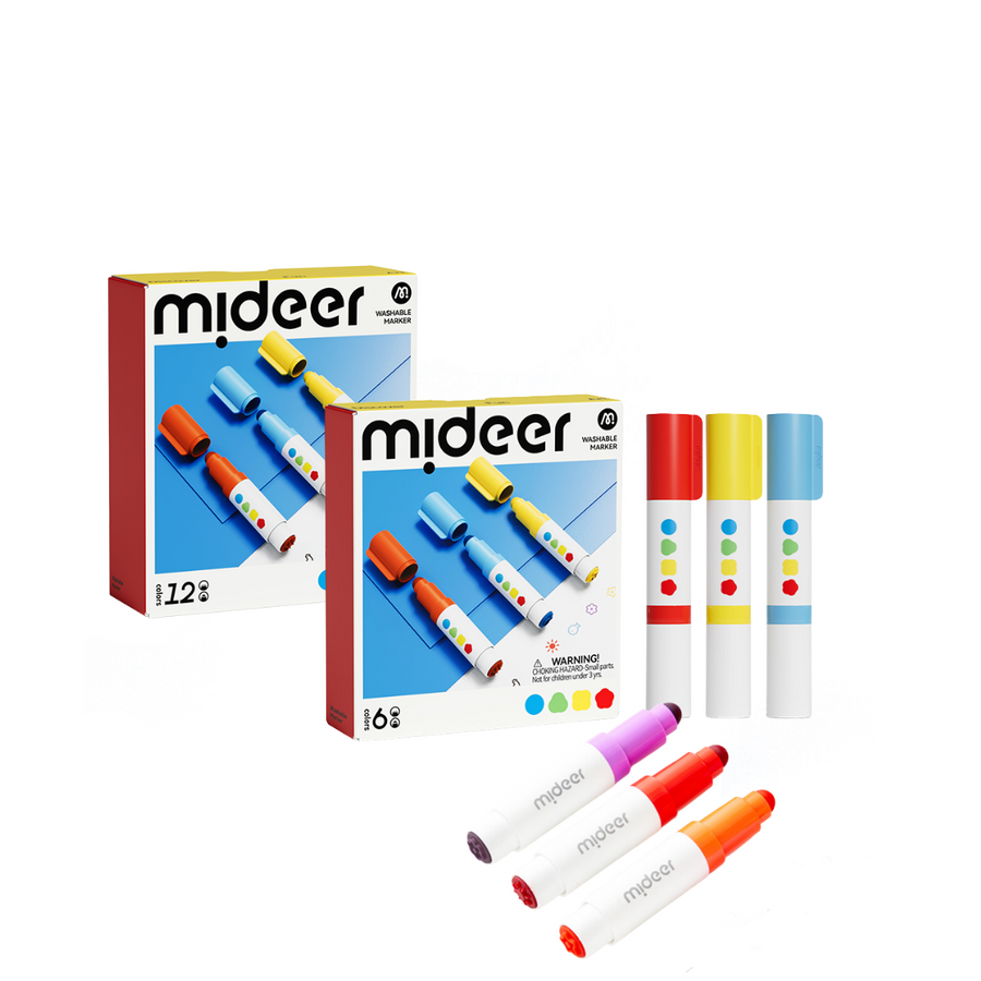 Mideer Round-Tip Stamper Washable Markers - 6 Colours product image