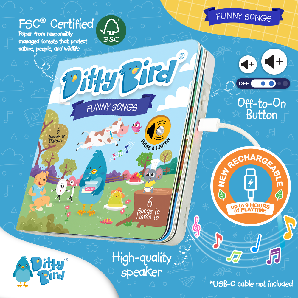 Ditty Bird Sound Book- BESTSELLER - Funny Songs USB-C Ditty Bird