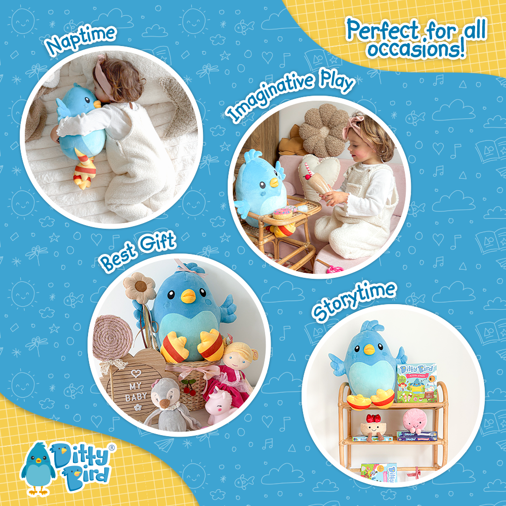 Ditty Bird Squishy Plush 12"/30cm Ditty Bird