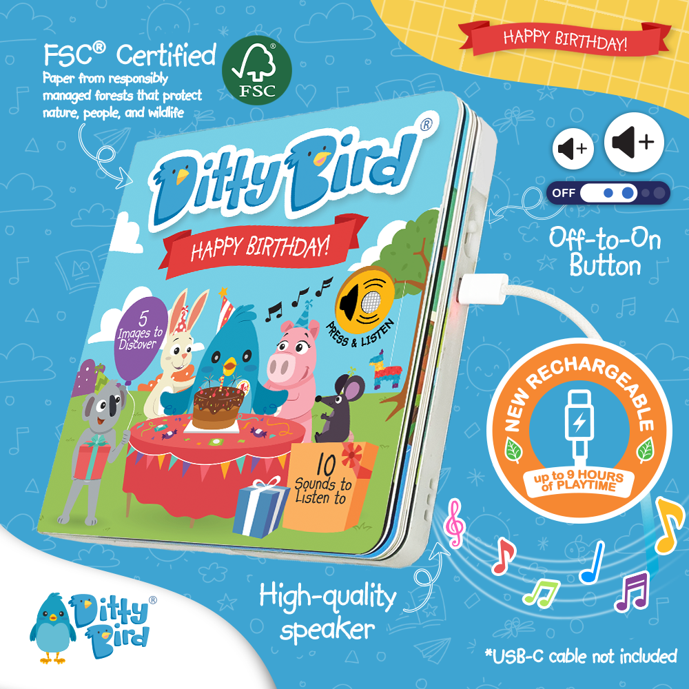 Birthday Book | Ditty Bird Happy Birthday (Gift&Card) USB-C Ditty Bird