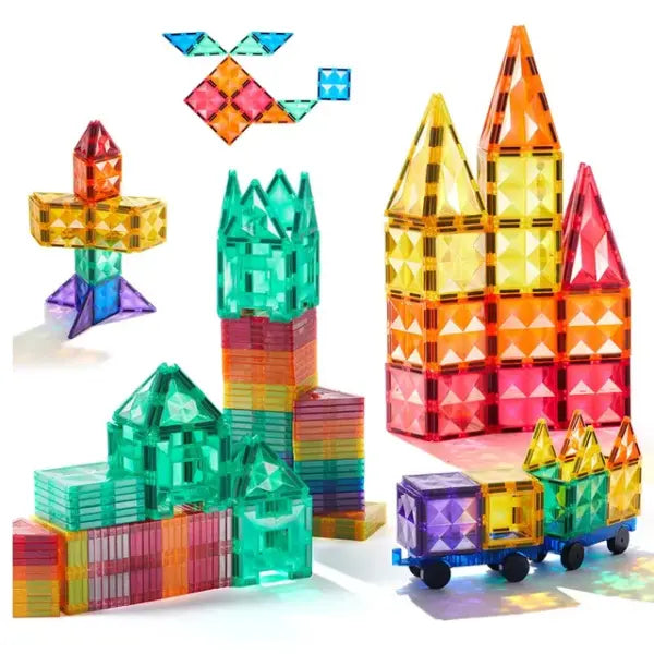 Creative Pack 100pcs Rainbow Magnetic Tiles Mideer