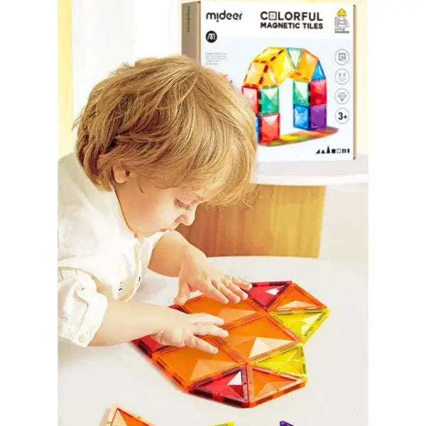 Creative Pack 100pcs Rainbow Magnetic Tiles Mideer