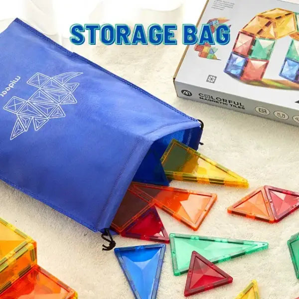 Creative Pack 100pcs Rainbow Magnetic Tiles Mideer