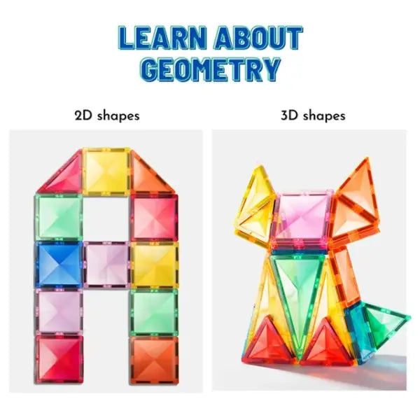 Creative Pack 100pcs Rainbow Magnetic Tiles Mideer