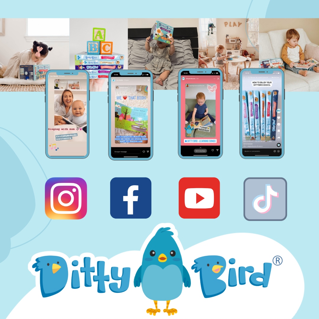 Ditty Bird First Sensory Book Montessori Cute Animals USB-C Ditty Bird