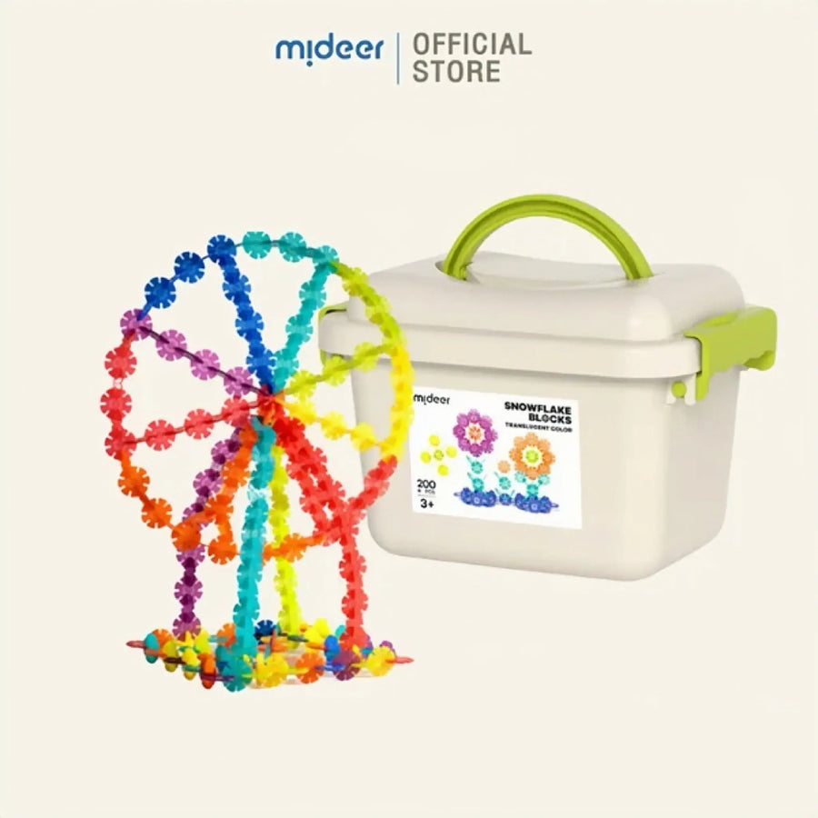 Translucent Color Snowflake Blocks 200pcs Mideer