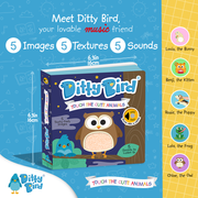 Ditty Bird First Sensory Book Montessori Cute Animals USB-C Ditty Bird
