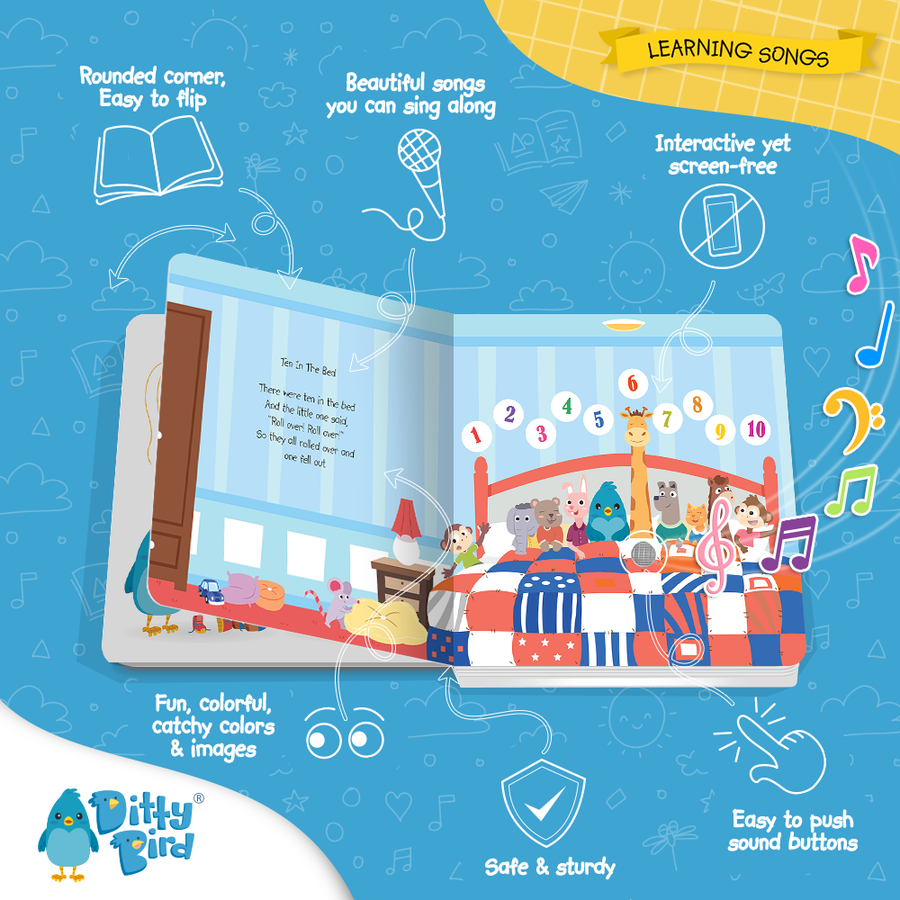 Ditty Bird Baby Sound Book: ABC Learning BESTSELLER USB-C Ditty Bird