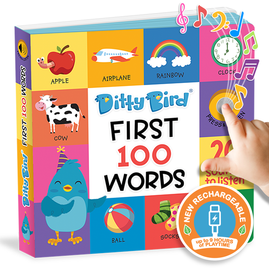 First 100 Words | Ditty Bird Book-Award Family Choice USB-C Ditty Bird