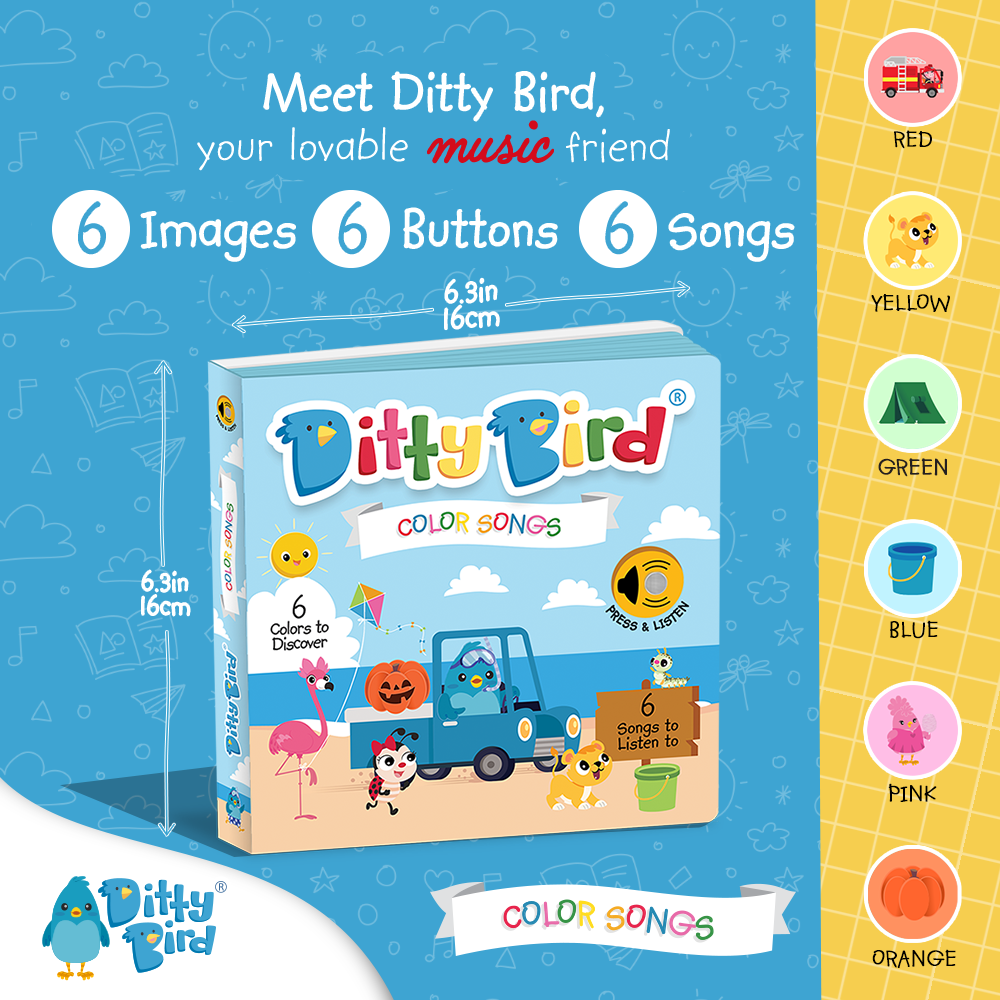 Color Songs | Ditty Bird Sound Book - USB-C Ditty Bird