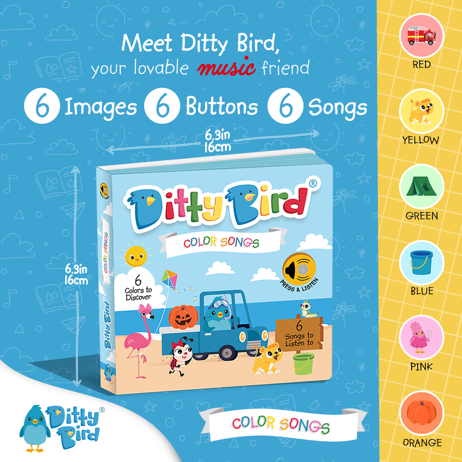 Color Songs | Ditty Bird Sound Book - USB-C Ditty Bird