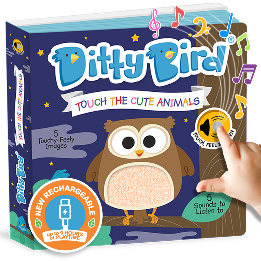 Ditty Bird First Sensory Book Montessori Cute Animals USB-C Ditty Bird