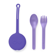 OmiePod Fork & Spoon Set with Silicone Case in Lilac
