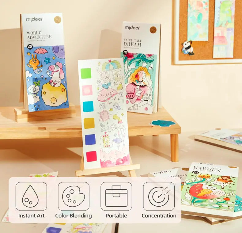 Mini Watercolor Painting Book Mideer