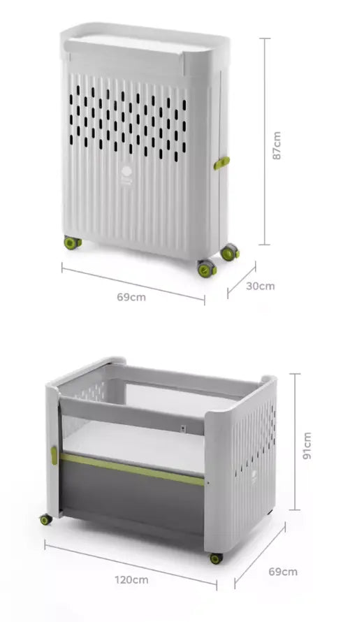Foldable Baby Crib with Changing Table Bc Babycare