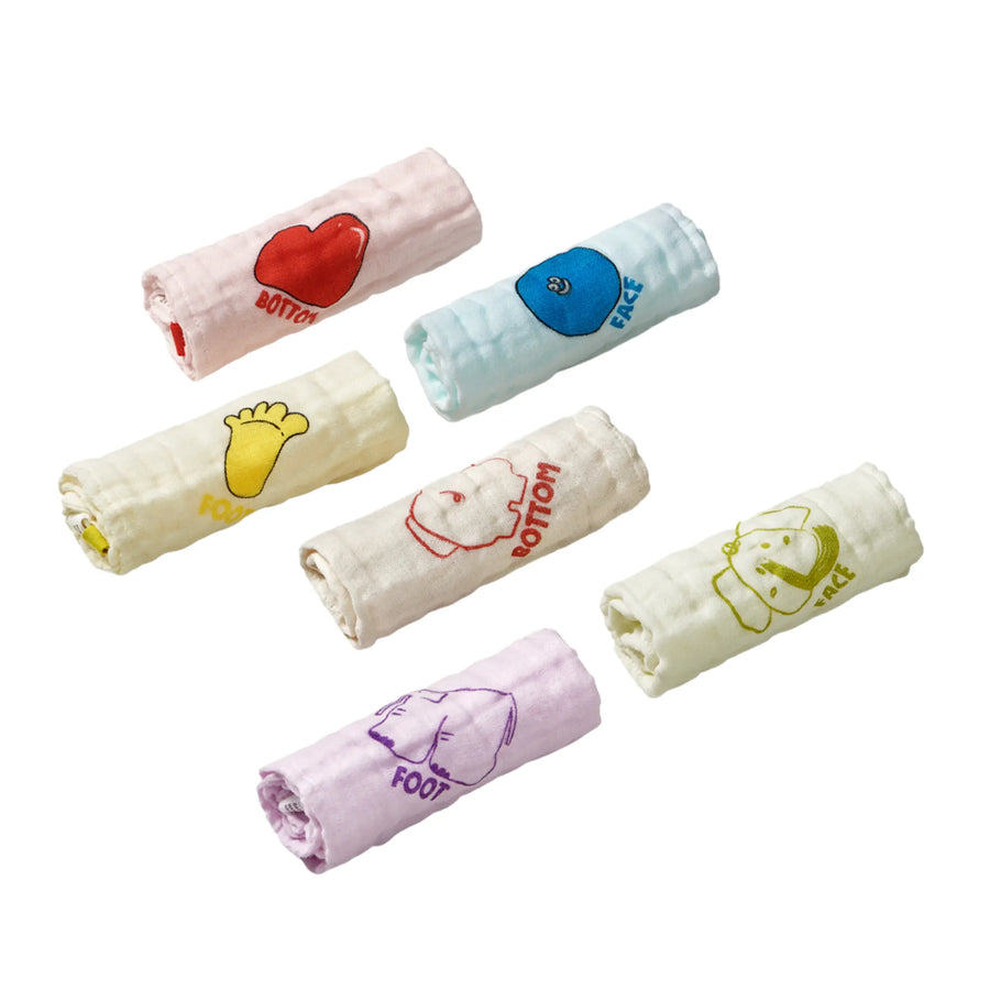 Baby Cotton Washcloth towel 6pcs Bc Babycare